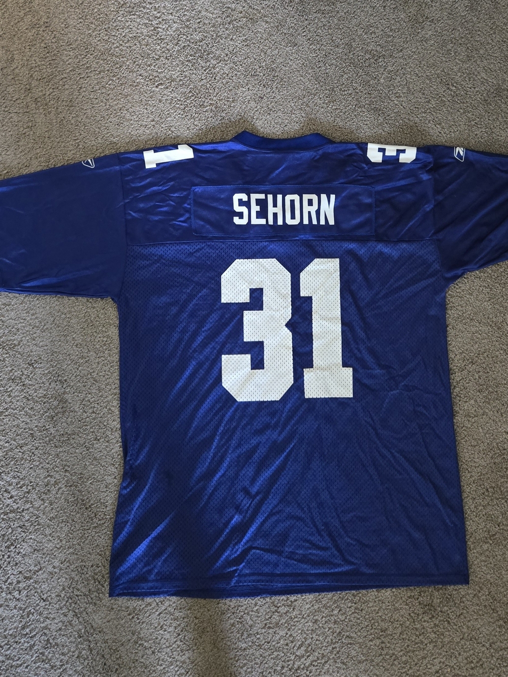 New York Giants NFL Jason Sehorn Retired Reebok Blue Football Jersey XL #30 NYG